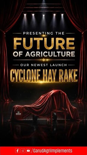 The Wait is Over! Introducing CYCLONE HAY RAKE by Garud Implements. 🚀 #newlaunch #farmer #machinery