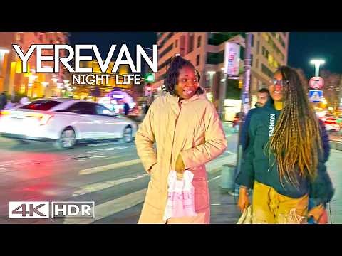 Yerevan Nightlife Walking Tour 🇦🇲 | City Center Night Walk in 4K HDR