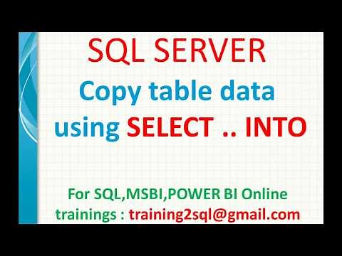 Copy table data using Select Into in sql server | into in sql