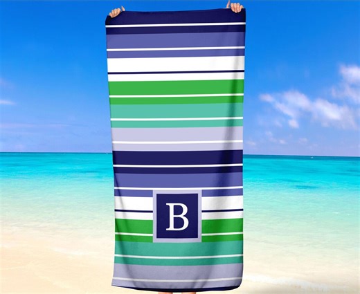 Personalized Initial Beach Towels Custom Name Letter - Etsy