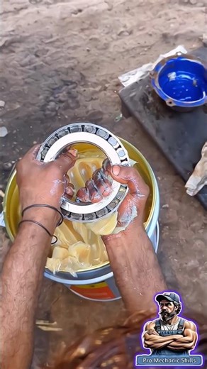 Wheel Bearing Grease Perfection | Elite Pro Mechanic Technique #mechanic #grease #satisfying #shorts