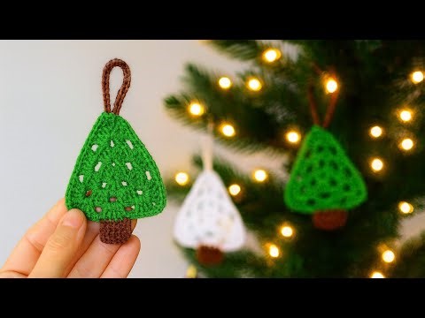 VERY EASY🎄💯 Crochet CHRISTMAS Tree Ornament Pattern 😇 How to Crochet Xmas Tree Ornament 😍