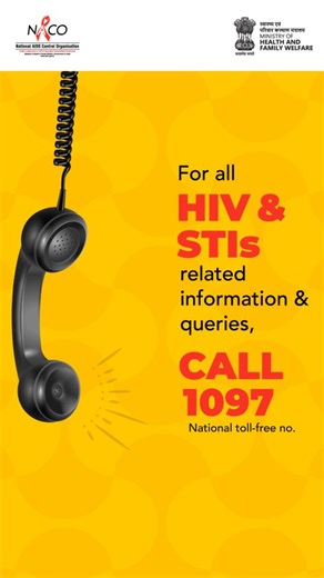 For all HIV Related information & query, call national aids helpline number - 1097. #IndiaFightsHIVandSTI #KnowHIV #HIVAwareness #HIVCampaign #HIV #AIDS #KnowFacts #HIVPrevention #AidsAwareness [ HIV Awareness, HIV Prevention, HIV Treatment, HIV Test ] | NACO India