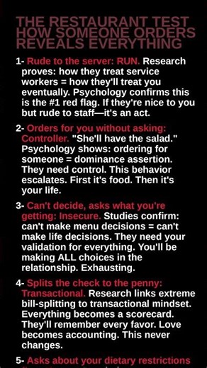 The Restaurant Test: How Someone Orders Reveals Everything 🍽️ #psychologyfacts #humanbehavior