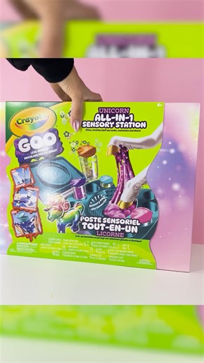 Happy STEAM day! What better way to celebrate then to make your own GOO! Is Goo a liquid or a solid? How does the goo react to different textures added in? What colours can you make? These are the great experiment questions our little scientists can ask when they play with our New Goo Unicorn All-in-1 Sensory Station! #StayCreative #goo | Crayola