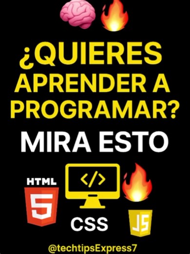 🧠 ¿Quieres Aprender a Programar? Mira Esto 🔥 --- 📝 ¿Sabías que puedes convertirte en desarrollador desde tu celular? Con estos 10 proyectos reales en HTML, CSS y JavaScript aprenderás paso a paso desde cero. 📲 ¡Empieza hoy con @techtipsExpress7 y construye tu portafolio profesional! 🎯 En este video: ✅ Lista de proyectos reales ✅ Explicaciones claras ✅ CTA para seguir aprendiendo 💡 ¡Comparte este reel con tus amigos y guarda para más! #aprendeentiktok #programming #website #viralvideos #Tec