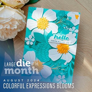 This month's "Colorful Expressions Blooms" large die set is perfect for making cards, decor, and more. Club Members enjoy exclusive benefits: 🗸 First access to club designs 🗸 First access to new arrival collections 🗸 Exclusive deals 🗸10% Off in the Spellbinders Shop 🗸 Earn Creative Rewards 🗸 Monthly inspiration & tutorials 🗸 Past club kits at member pricing Subscribe today to get this design first, cancel anytime. | Spellbinders Paper Arts