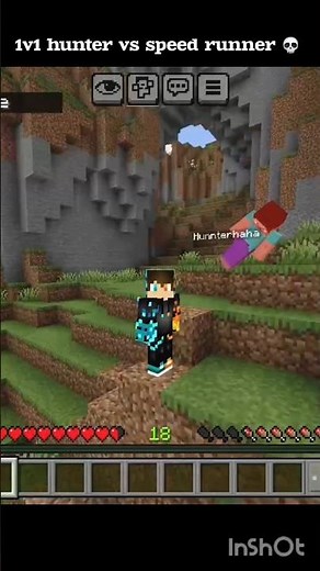 1v1 hunter vs speedrunner in pe 💀 #minecraft #shorts #manhunt