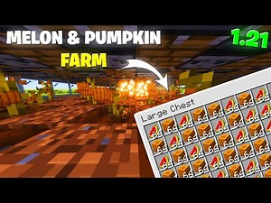 Easy Automatic Melon and Pumpkin Farm in Minecraft 1.21 (Tutorial)