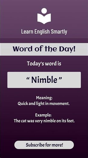 Nimble Meaning | Word of the Day | #LearnEnglishSmartly