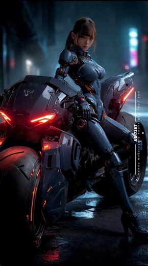 💥 Nightshard｜夜刃 ＃cyberpunk #sciencefiction #mechanic #femalerider