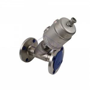 [Hot Item] Xinyi Pn16 DN25 2-Way SS304/316 Body Pneumatic Flange End Right Angle Seat Valve