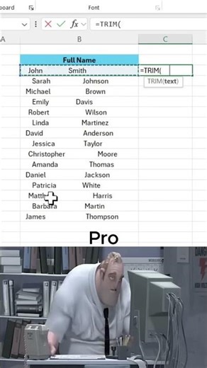 how to use trim function in excel #excel #exceltips #excelhacks #exceltricks
