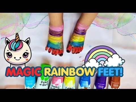 Magic Rainbow Baby Feet Painting | Learn Colors for Kids 🌈