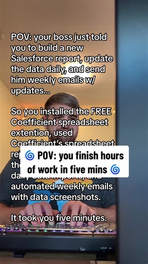 If you work with data of any kind, you have to try Coefficient. Link in bio! #coefficientio #salesforcebusinessanalyst #salesforceanalyst #salesforce #salesforcetiktok #spreadsheettricks #googlesheetstips