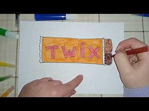 Drawind delicious Twix bar😋 How to draw Twix uh🍫Easy drawing in 5 minutes😁👍