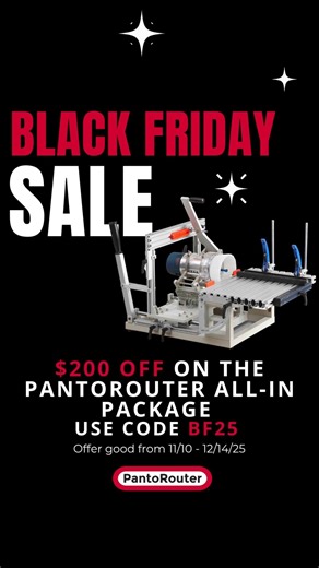🎉 Black Friday Deal Alert 🎉 Craft precision joinery like a pro with the PantoRouter®, the ultimate woodworking machine! From mortise & tenon to dovetails to custom cuts, elevate your projects with unmatched accuracy and repeatability. Save $200 THIS Black Friday on the All-in package! USE CODE BF25 during checkout. Don't miss out. 👉 Shop Now at https://pulse.ly/cnqzeydxjy | PantoRouter