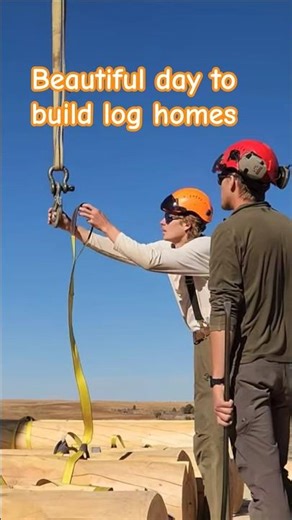 Building log homes. #handcrafted #cabinbuilding #skilledlabor #logcabinliving #construction