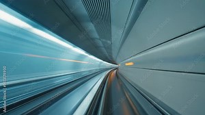 Dynamic tunnel movement with speeding train travel experience