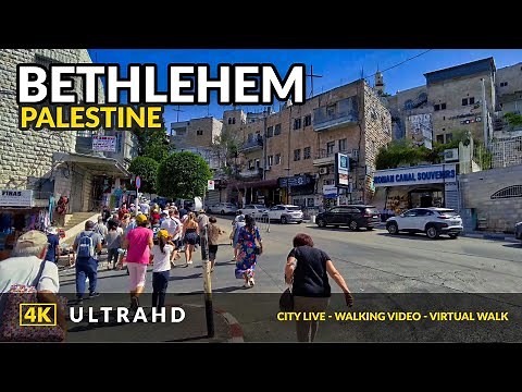 4K Bethlehem Palestine ❤️ Walking Tour - Church of the Nativity - Birthplace of Jesus