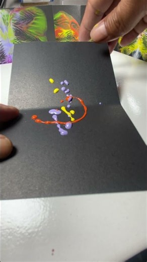 Viral Abstract Acrylic Fold Paper Creation | Satisfying Black Background Art