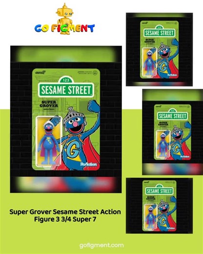 Go Figment on Instagram: "✨ This Super Grover is here to save the day! 🚀 Meet your new favorite collectible, the Super Grover Sesame Street Action Figure! This 3 3/4 figure from Super 7 isn’t just a toy; it's a piece of nostalgia that radiates joy and adventure 🌟. Crafted with care, its vibrant colors and charming design make it the perfect addition to any fan’s collection or as a delightful gift for a loved one 🎁. Display it proudly or let it inspire imaginations in playtime fun! Add some pe