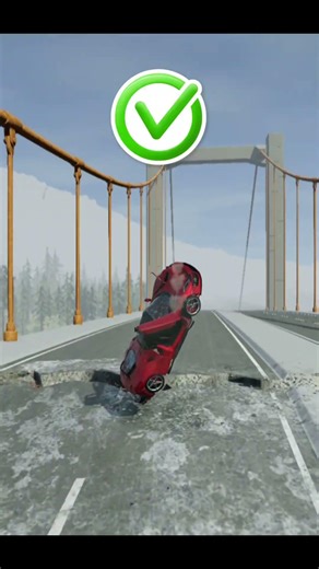 How many cars jump over bridge? 22 BeamNG 💥🚌 #beamngdrive #beamng #reels #videogames #fyp #car