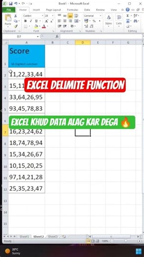 Excel Me Delimiter Use Karke Data Separate Aur Add Kaise Kare | Text to Columns Excel Hindi #delimit