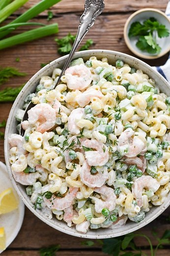 Aunt Bee's Shrimp Pasta Salad - The Seasoned Mom