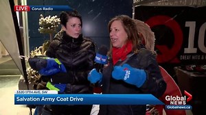 6.5K views · 18 reactions | WATCH: Leslie Horton joins Sarah Crosbie from Q107 Calgary to help collect gently-used winter coats for the 2017 Salvation Army Coat Drive. | Global Calgary | Facebook