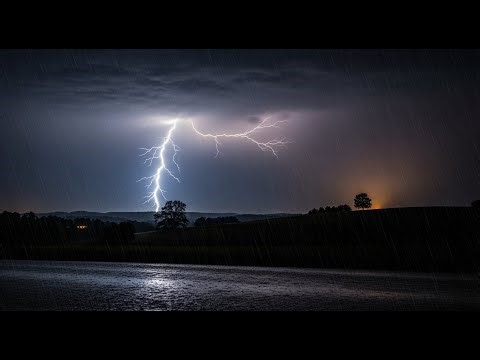 Sounds of Heavy Rain and Thunderstorms in the Countryside ⚡ Soothing ASMR for a Good Night's Sleep
