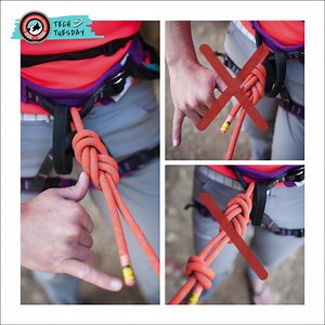 #TechTuesday tip of the week: a properly tied figure eight knot does not need to be backed up. The knot should be well dressed and tightened, with a "hang loose" length tail 🤙🏽 | American Mountain Guides Association