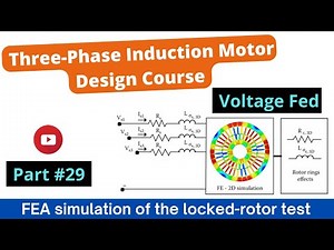 FEA simulation of the locked-rotor test (Voltage-Fed) (3-ph Induction Motor Design Course #29)