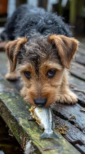 Dog eating fish #shorts #trending #viral #dog