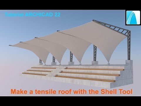 Tutorial ARCHICAD 22 Make a tensile roof with the Shell Tool