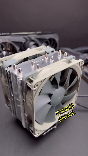 Quick, stylish and with excellent results, here’s how you upgrade the @noctua_at NH-U12S REDUX cooler with the additional NA-FK1 upgrade fan in literally 30 seconds! #noctua #cpucooler #pcbuild #gamingpc #pcgaming #upgrade #pcupgrade #techtoktips #howto #fyp #foryoupage #aircooler #pcmr #pcmasterrace