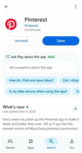 Pinterest app download