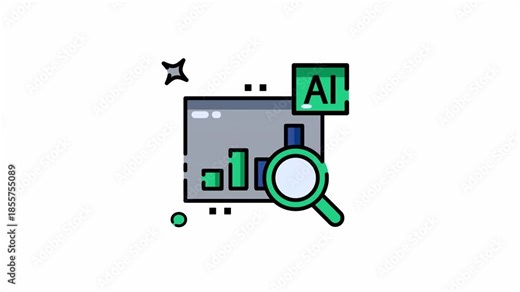 Ideal for presentations, articles, and websites, a data analysis chart with ai and a magnifying glass brings visual impact.