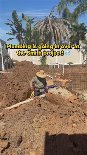 Dig and rebar is done for this new pool build, now our plumbing team is getting started on digging the trenches and putting the plumbing together! #poolbuilders #custompools #temeculapools #poolconstruction #constructionlife