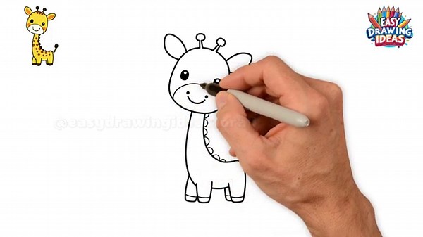 How to draw a Cute Giraffe - Step by step drawing for kids | Easy Drawing Ideas