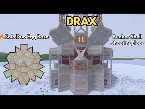 🔥DRAX - BEST Duo Bunker Base + Shell - Rust Base Design