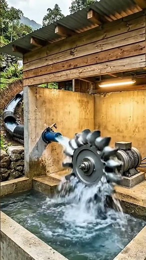How a small stream can generate electricity for a house using a Pelton turbine #engineering
