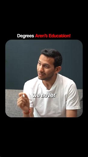 Ganeshprasad Sridharan on Instagram: "School taught us degrees matter. Life taught us learning matters more. {Education, Learning, University, Education System, Real World Skills, Ritesh Agarwal}"