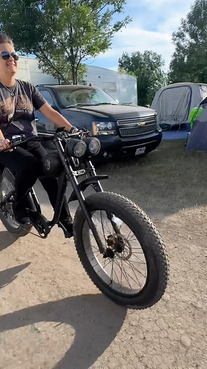 5.4K views · 576 reactions | Rolling the @sturgisbuffalochip in style. Love the vintage look of these @wickedthumb e-bikes. I can’t believe how many people ask about them. | Adam Sandoval ScootinAmerica | Facebook