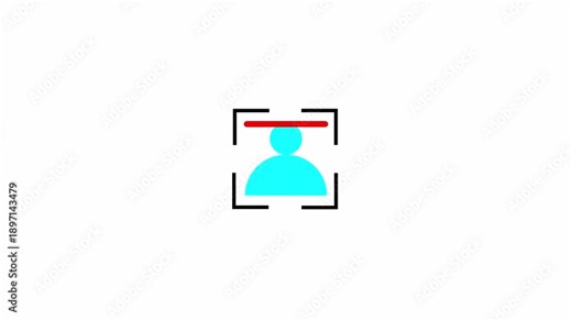 ace id icon animation transparent background. facial recognition biometric security authentication mobile phone face id icon animation 4k animation video with alpha channel