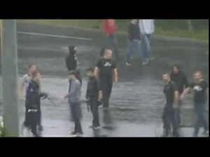 Hooligans: Fight between supporters Lyon vs. Marseille (OM) 19.05.2013