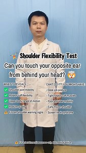 The shoulder flexibility test that 80% of people FAIL! ❌ Can you reach behind your head and touch the opposite ear? THE TEST: - Raise one arm overhead - Bend elbow behind your head - Reach across to touch OPPOSITE ear - Keep your body facing forward (no twisting!) Repeat on both sides! TYPICAL RESULTS: GYMNASTS/DANCERS: Easy on both sides ✅✅ “Wait, that’s supposed to be hard?” SWIMMERS/ATHLETES: Usually successful ✅✅ Good range of motion. YOGA PRACTITIONERS: No problem ✅✅ “Can we make it harder?