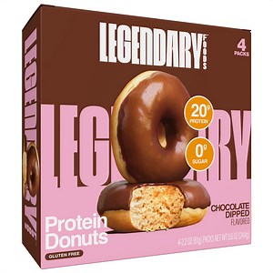 Legendary Foods Protein Donuts - Chocolate Dipped 4 Pack | Protein Snack | Gluten-Free | Keto Friendly