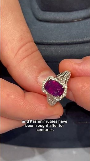 Untreated Kashmir Ruby Ring, 3.82 Carats