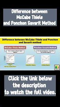 Distillation | Difference between McCabe Thiele and Ponchon Savarit Method | Part 2 #chemicaladda